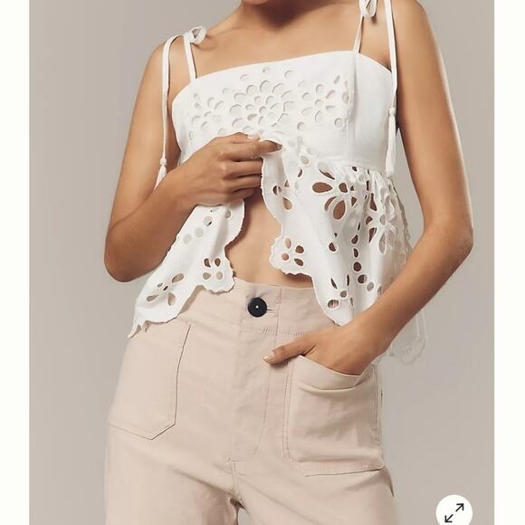 The Colette Magic Fabric Crop Wide-Leg Pants by Maeve Sz 32 Nwts - Picture 4 of 4